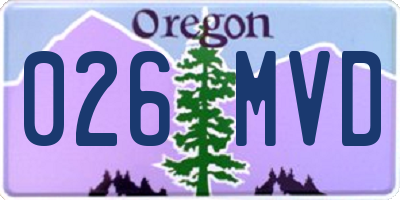 OR license plate 026MVD