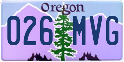 OR license plate 026MVG