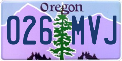 OR license plate 026MVJ