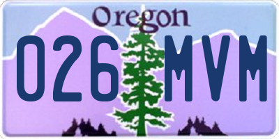 OR license plate 026MVM