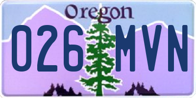 OR license plate 026MVN