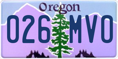 OR license plate 026MVO