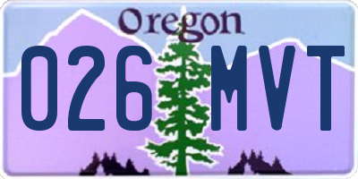 OR license plate 026MVT