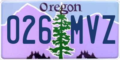 OR license plate 026MVZ