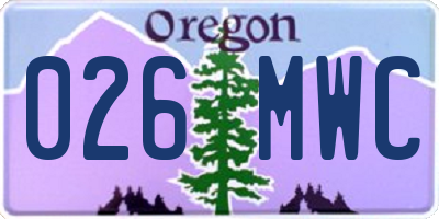 OR license plate 026MWC