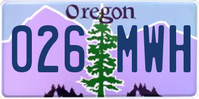 OR license plate 026MWH