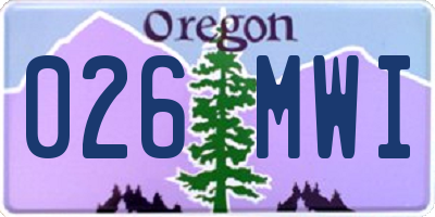OR license plate 026MWI