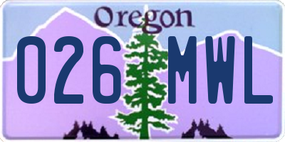 OR license plate 026MWL
