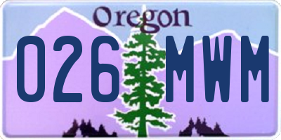 OR license plate 026MWM