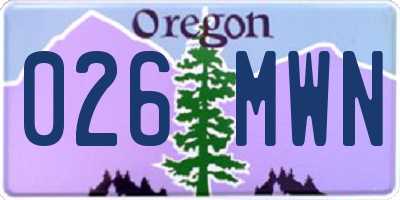 OR license plate 026MWN