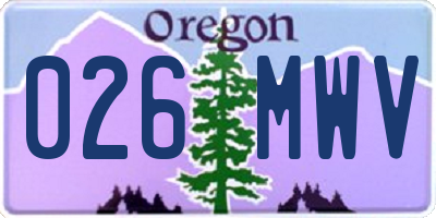 OR license plate 026MWV