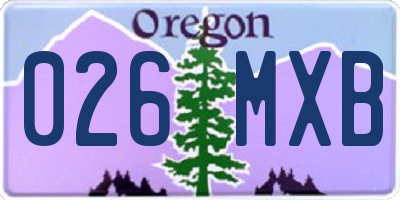 OR license plate 026MXB