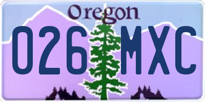 OR license plate 026MXC