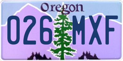 OR license plate 026MXF