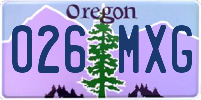 OR license plate 026MXG