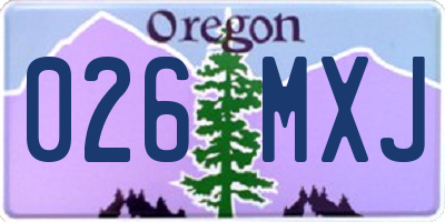 OR license plate 026MXJ