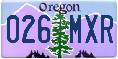 OR license plate 026MXR
