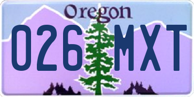 OR license plate 026MXT