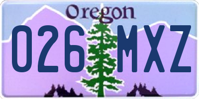 OR license plate 026MXZ