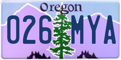 OR license plate 026MYA