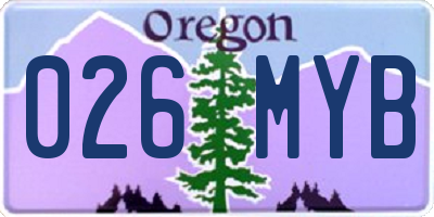 OR license plate 026MYB