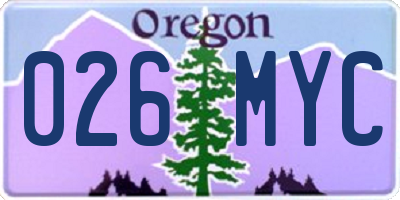 OR license plate 026MYC