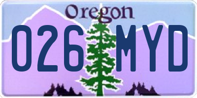 OR license plate 026MYD