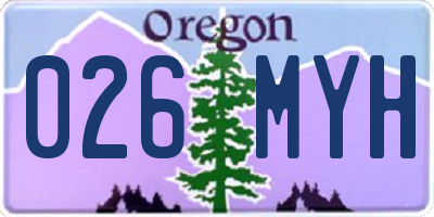 OR license plate 026MYH