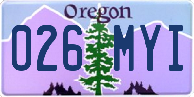 OR license plate 026MYI