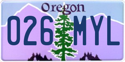 OR license plate 026MYL