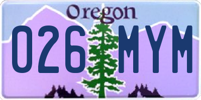 OR license plate 026MYM