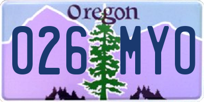 OR license plate 026MYO