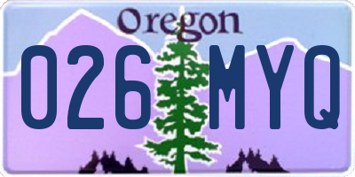 OR license plate 026MYQ