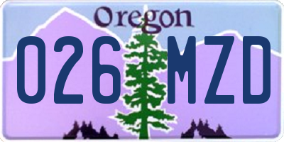 OR license plate 026MZD