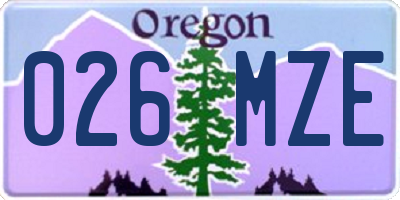 OR license plate 026MZE