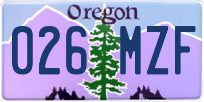 OR license plate 026MZF