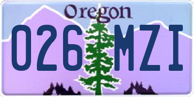 OR license plate 026MZI