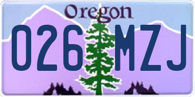 OR license plate 026MZJ