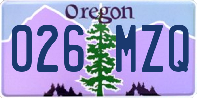 OR license plate 026MZQ