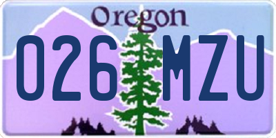 OR license plate 026MZU