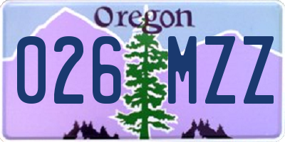 OR license plate 026MZZ