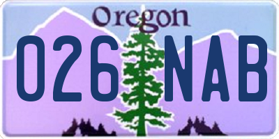 OR license plate 026NAB