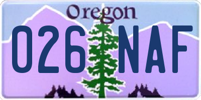 OR license plate 026NAF