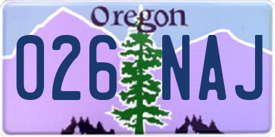 OR license plate 026NAJ