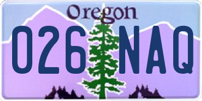 OR license plate 026NAQ