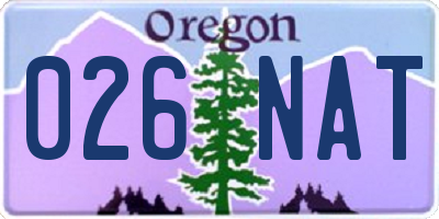 OR license plate 026NAT