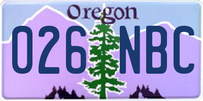 OR license plate 026NBC