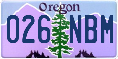 OR license plate 026NBM
