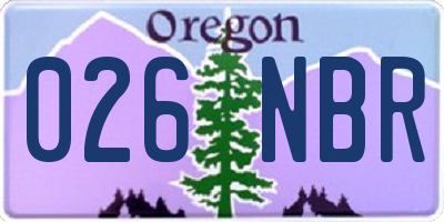OR license plate 026NBR