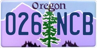 OR license plate 026NCB